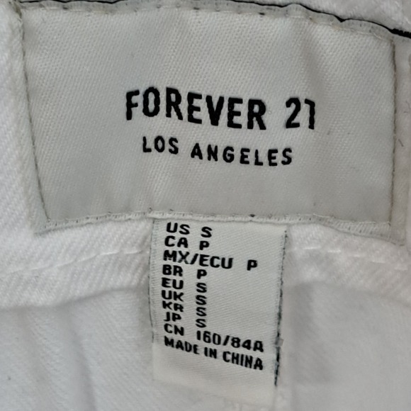 NWT Forever 21 white jean skirt overalls‎ size s - Picture 5 of 6